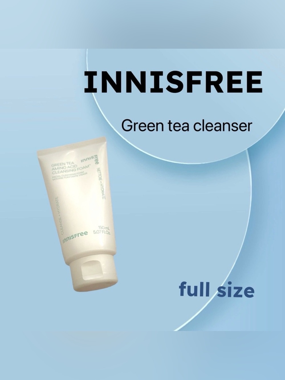 🇰🇷🆕NWOB* INNISFREE | FULL | K-Beauty Everyday essential Green Tea Face Cleanser